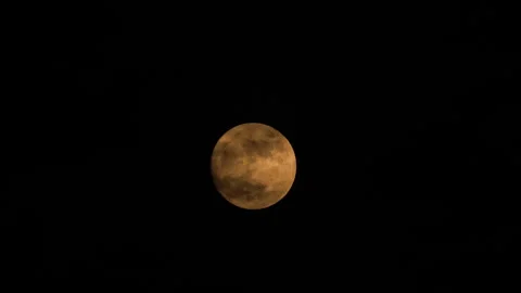 Full moon and blue moon same on timelape of night sky background Stock Footage 249227219
