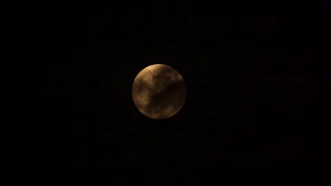 Full moon and blue moon same on timelape of night sky background Stock Footage 249227689