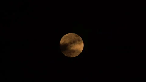 Full moon and blue moon same on timelape of night sky background Stock Footage 249227894