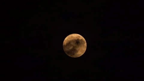 Full moon and blue moon same on timelape of night sky background Stock Footage 249228111