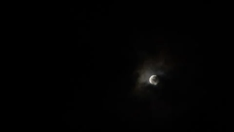 Full moon and cloud in dark night Stock Footage 251697223