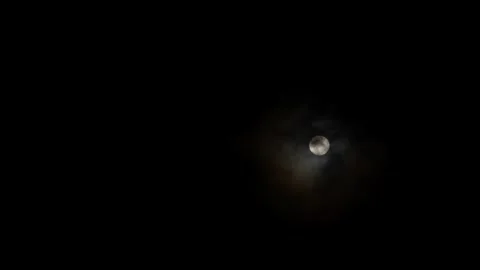 Full moon and cloud in dark night Stock Footage 251697225
