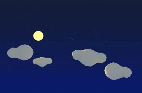 Full moon and cloud Stock Illustration
