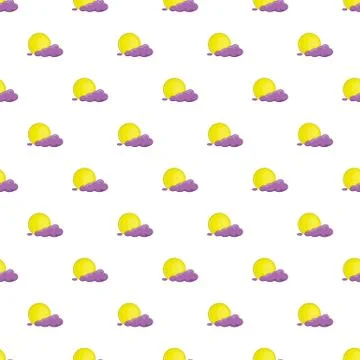 Full moon and cloud pattern, cartoon style Stock Illustration