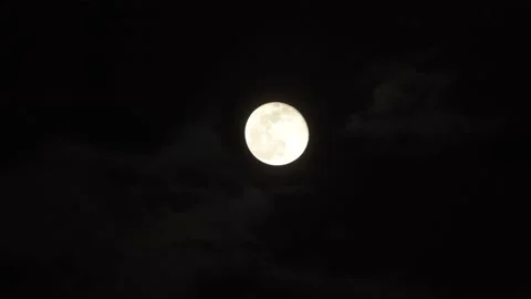 FULL MOON and CLOUDS 4K Stock Footage 132591958