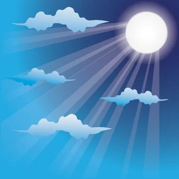 Full Moon And Clouds Background Ilustração Stock