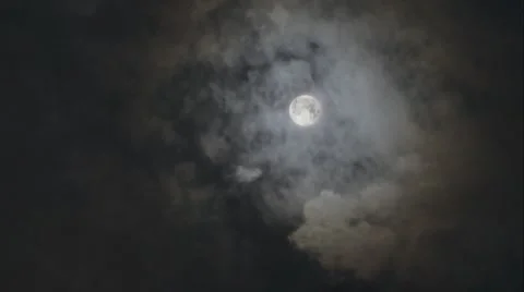 Full moon and clouds Stock Footage 8651967