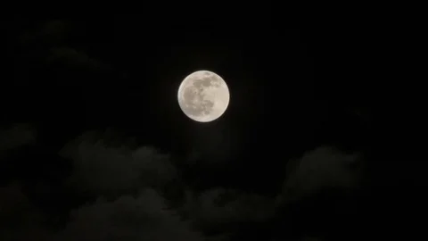 Full Moon and Clouds Stock Footage 122547857