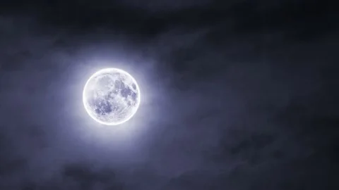 Full moon and clouds Stock Footage 201008388