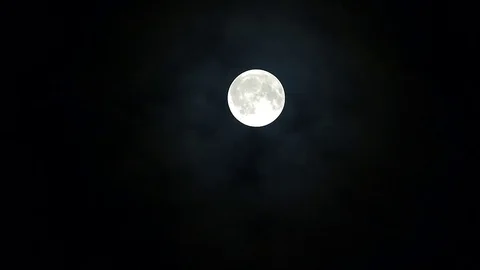 Full moon and clouds at night Stock Footage 82176640