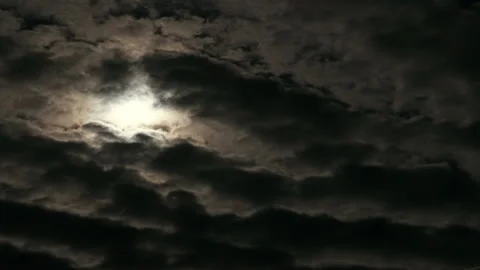 Full moon and clouds at night timelapse Stock Footage 150979310