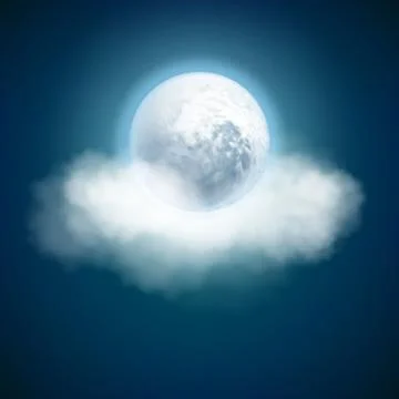 Full moon and clouds, night with moonlight sky background. EPS 10 Stock Illustration