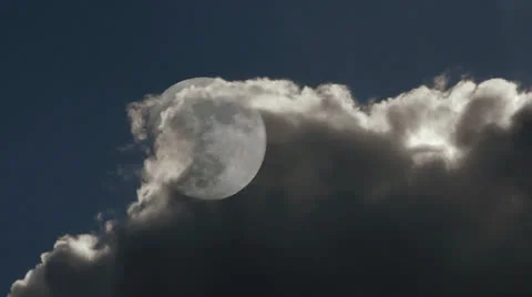 Full moon and clouds sky time lapse universe planet globe Stock Footage 24738072