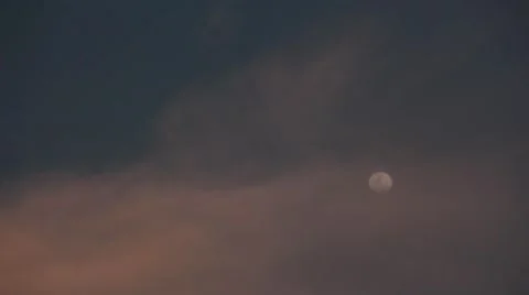Full Moon And Clouds Time Lapse Stock Footage