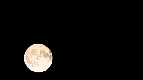 Full Moon and Clouds – time lapse, detail Stock Footage 88255268