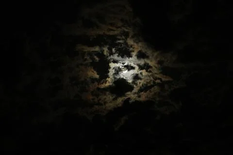 Full moon and cloudy sky Stock Photos