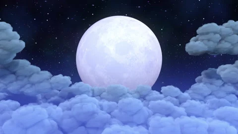 Full Moon And Night Clouds Stock Footage 247555657