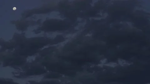 Full Moon and Nightmare Clouds Stock Footage 201639140
