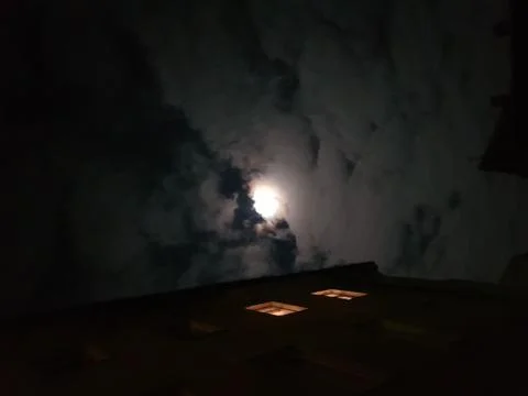 Full moon and sky Stock Photos