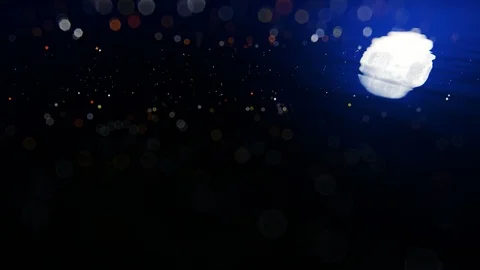 Full moon and starry sky reflecting in the water 4K Stock Footage 119633073