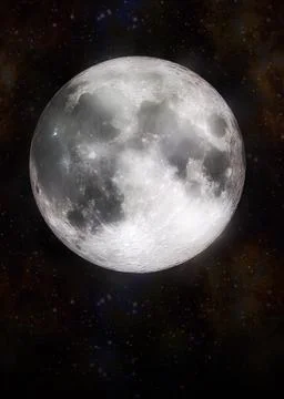 Full moon and starry space Stock Illustration