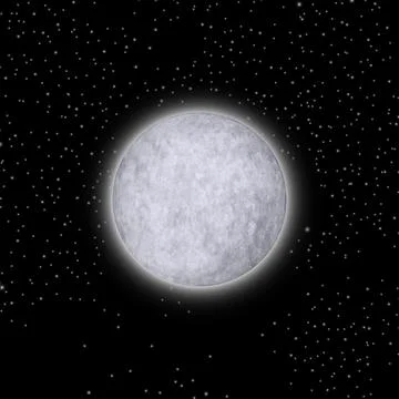 Full moon and stars vector illustration Stock Illustration