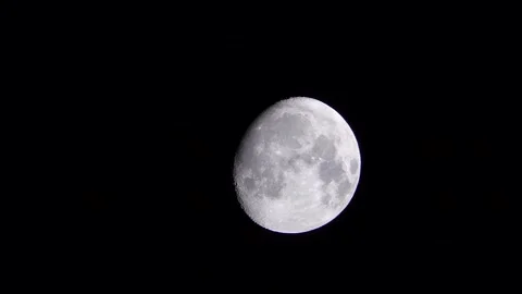 Full moon appearance in the night sky, the moon's incomplete full moon phase, Stock Footage 245807460