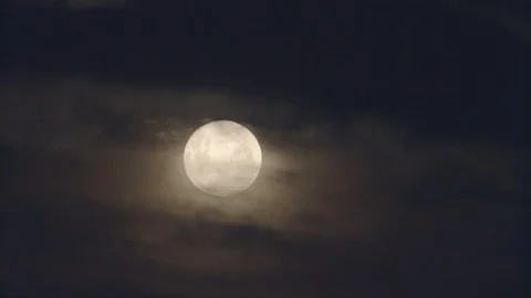 Full Moon Atmospheric Clouds Stock Footage 103555950