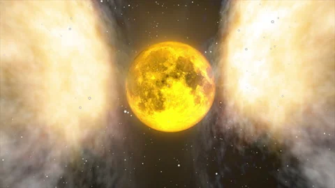 Full Moon Background behind the clouds Stock Footage 204750470