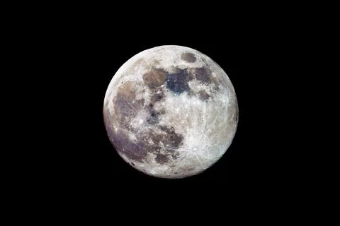 Full moon background isolated on black color surface Stock Photos