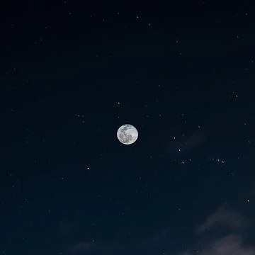 Full moon on the background of the night starry sky . Stock-Fotos