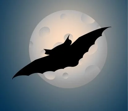 Full Moon Bat Illustrazione stock