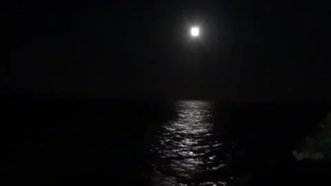 Full moon. Beautiful reflection of the full moon in the water Stock Footage 306917142