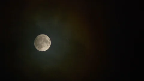 Full Moon behind clouds Stock Footage 112083443