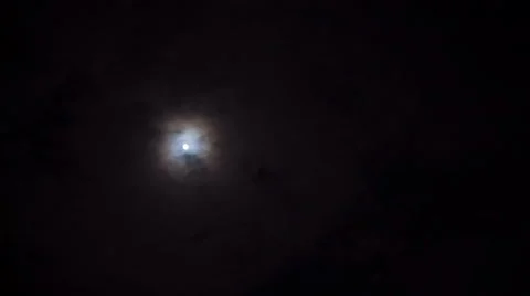 Full moon behind clouds at night 3 Stock-Footage 61420692