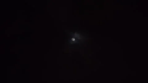 Full Moon Behind Moving Clouds at Night – Atmospheric HD Footage Stock Footage 304169101