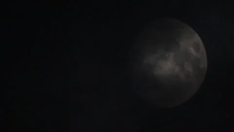Full moon behind passing clouds in the dark Stock Footage 272941804