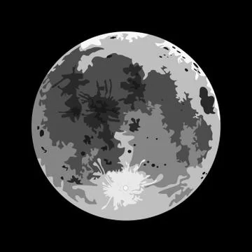 Full moon on a black background Stock Illustration
