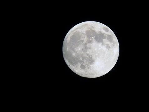 Full moon on black background Stock Photos