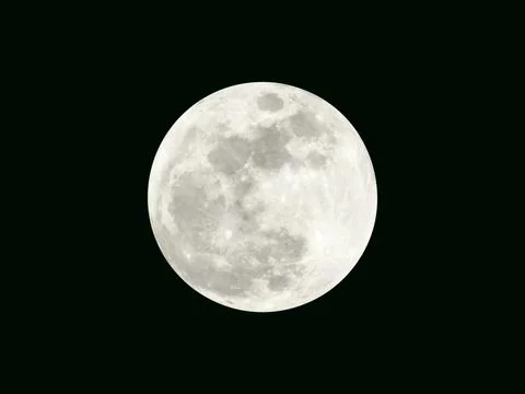 The full moon on the black background Foto stock