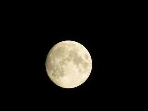 Full moon on black background Stock Photos