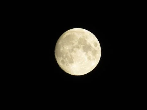 Full moon on black background Stock Photos
