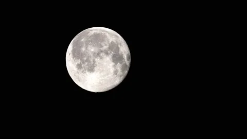 Full moon on black real time Stock Footage 173603446