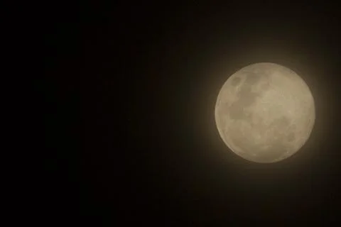 Full moon  in black sky Stock Photos