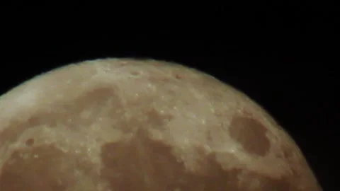 Full moon on the black sky. Time lapse. Macro photography. Video stock 258328340