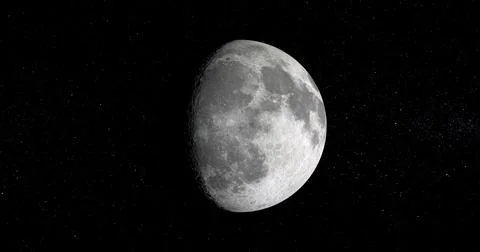 Full moon in the black starry sky Stock Photos