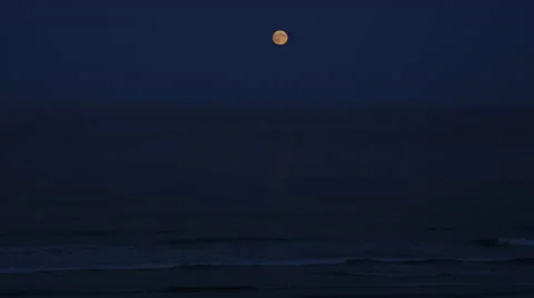 Full Moon Blood Red Over The Atlantic Ocean on Cape Cod Stock Video Video stock 59441741