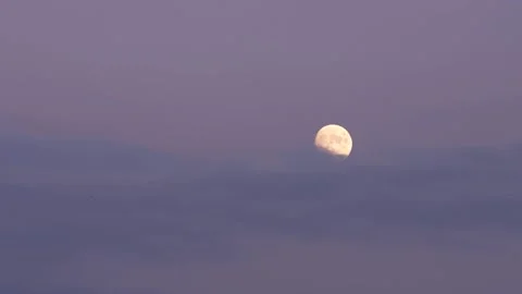 Full moon in blue sky Stock Footage 184392147