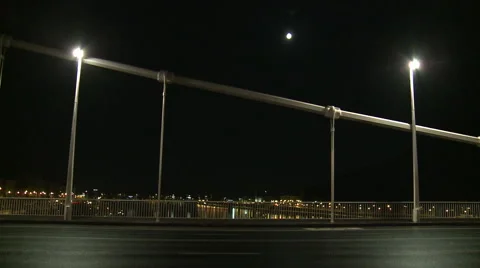 Full Moon in Budapest Stock Footage 46030308