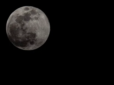 Full moon captured during Moon of Snow in February 2019 Stock Photos